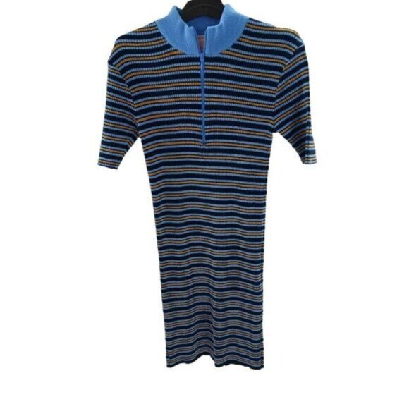 Urban Outfitters Striped Knit Mini Dress Womens Size S  Short Sleeve Bodycon - Picture 6 of 10